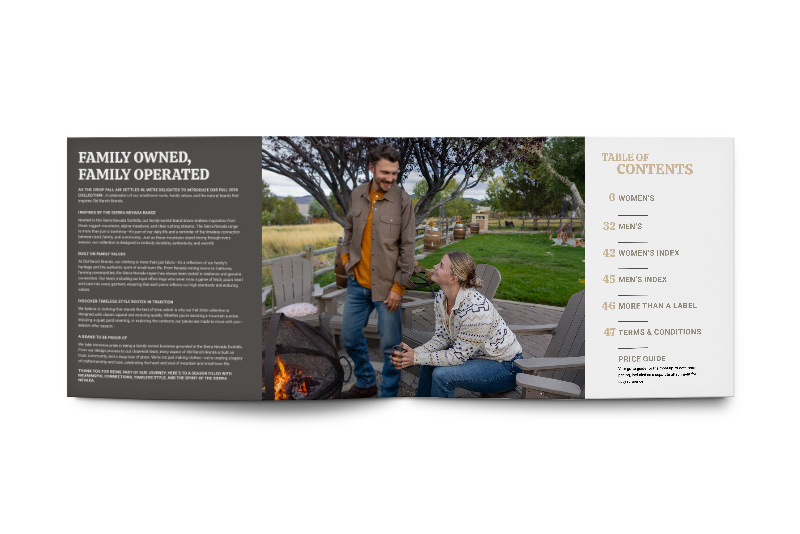 Old Ranch Brands workbook spread open.