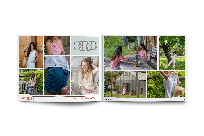 Women's catalog spread open.